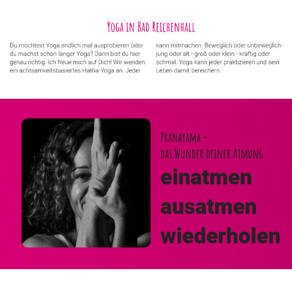 Webdesign Bad Reichenhall, Referenz BlackCreek Studio - Yogahaus Bad Reichenhall